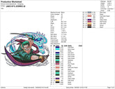 Zoro - Dragon Slash Embroidery Design | One Piece - FineryEmbroidery